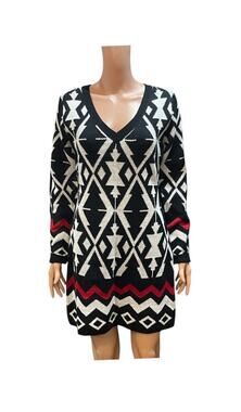 Rhapsody Vintage Mini Sweater Dress V-Neck Long sleeve XL